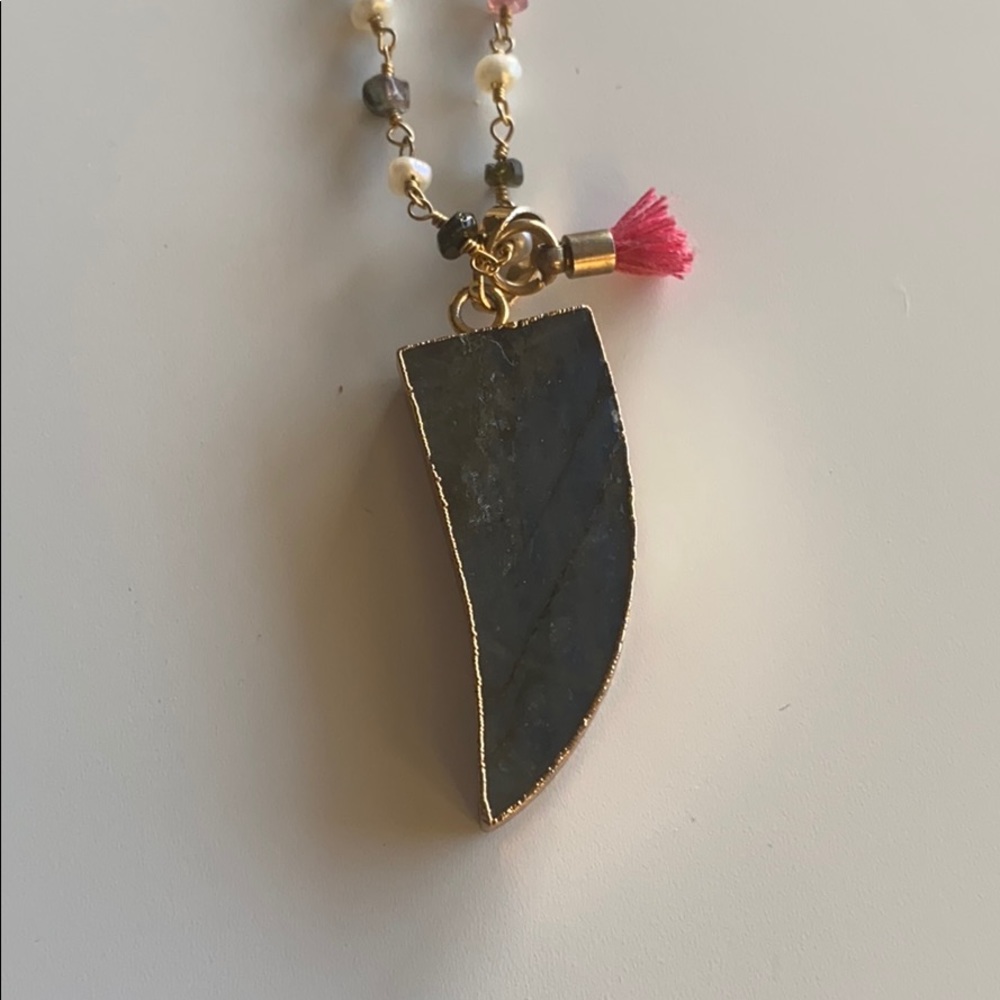 J. Cree stone gold necklace